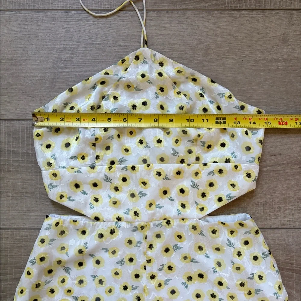 Anthropologie Hutch Ditsy Floral Halter Mini Romper Size 4 - Picture 5 of 11